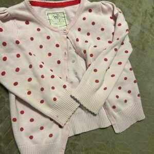 Cherokee Pink Cardigan with Red Dots
